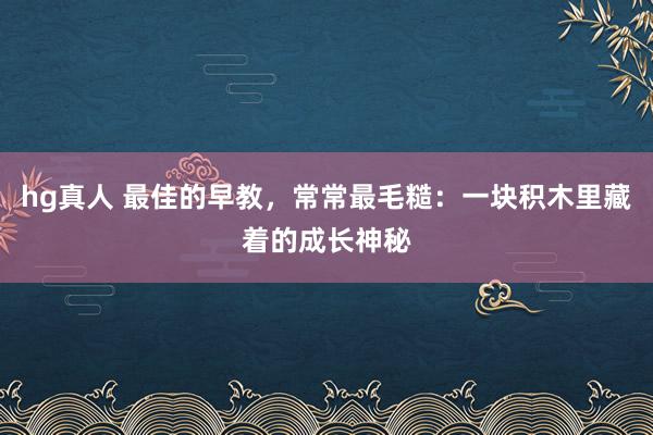 hg真人 最佳的早教，常常最毛糙：一块积木里藏着的成长神秘