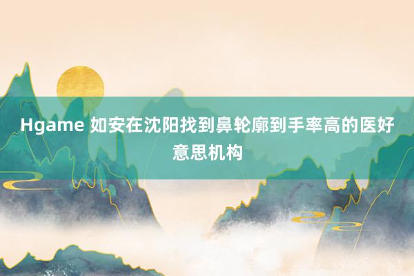 Hgame 如安在沈阳找到鼻轮廓到手率高的医好意思机构