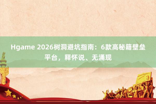 Hgame 2026树洞避坑指南：6款高秘籍壁垒平台，释怀说、无涌现