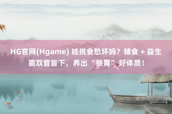HG官网(Hgame) 娃挑食愁坏妈？辅食 + 益生菌双管皆下，养出 “铁胃” 好体质！