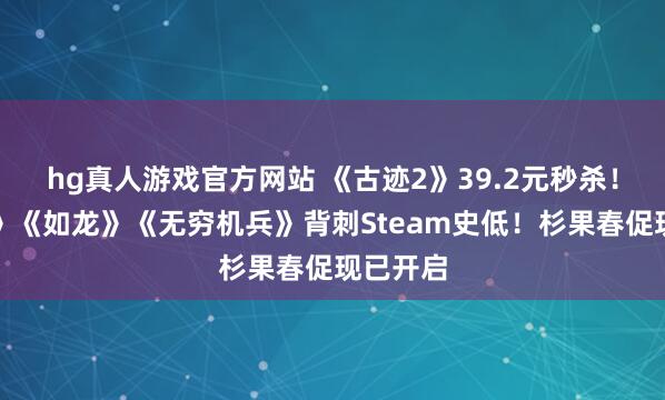 hg真人游戏官方网站 《古迹2》39.2元秒杀！《街霸》《如龙》《无穷机兵》背刺Steam史低！杉果春促现已开启