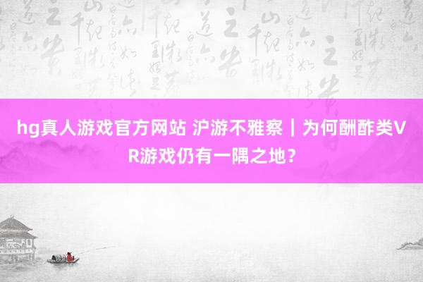 hg真人游戏官方网站 沪游不雅察｜为何酬酢类VR游戏仍有一隅之地？