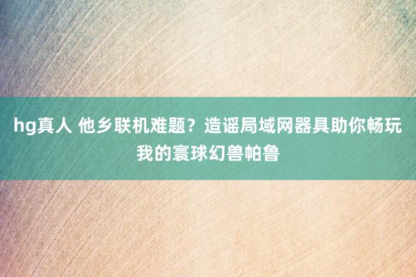 hg真人 他乡联机难题？造谣局域网器具助你畅玩我的寰球幻兽帕鲁