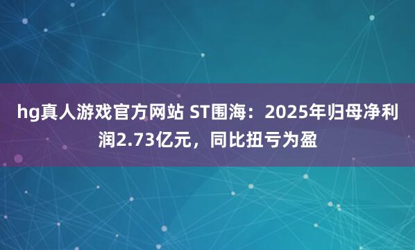 hg真人游戏官方网站 ST围海：2025年归母净利润2.73亿元，同比扭亏为盈