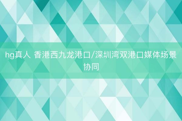 hg真人 香港西九龙港口/深圳湾双港口媒体场景协同