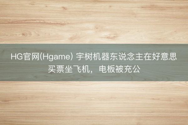HG官网(Hgame) 宇树机器东说念主在好意思买票坐飞机，电板被充公